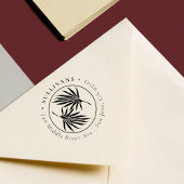 植物性エレガント熱帯植物の葉差出人住所 ラバースタンプ