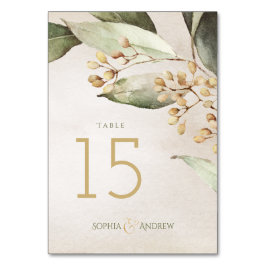 植物性エレガント緑のヴィンテージ素朴結婚性 テーブルナンバー