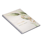 植物性エレガント緑のヴィンテージ素朴結婚性 ノートブック (右側)
