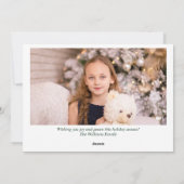 植物性エレガント緑の家族写真モダン シーズンカード (裏面)