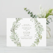 植物性エレガント緑の結婚写真 セーブザデート (スタンド正面)