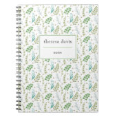 植物性エレガント緑の葉ハチミツ ノートブック (正面)