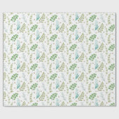 植物性エレガント緑の葉ハチミツ ラッピングペーパー (フラット)