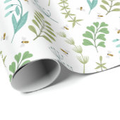 植物性エレガント緑の葉ハチミツ ラッピングペーパー (ロールコーナー)