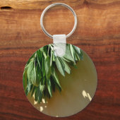 植物性エレガント緑色の草離れ草のセージ キーホルダー (正面)