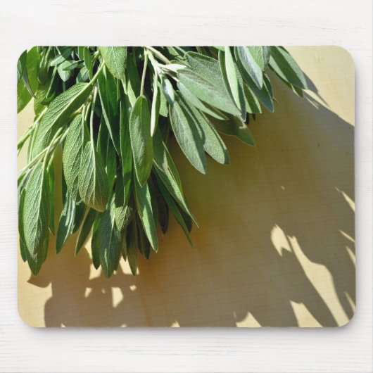 植物性エレガント緑色の草離れ草のセージ マウスパッド (正面)