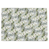 植物性エレガント緑色ユーカリ金ゴールド幾何学 ラージペーパーバッグ (正面)