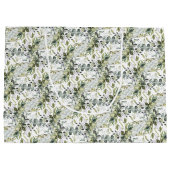 植物性エレガント緑色ユーカリ金ゴールド幾何学 ラージペーパーバッグ (裏面)