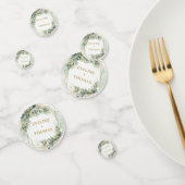 植物性エレガント緑色ユーカリ金ゴールド結婚ズ コンフェッティ (グループ)