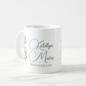 植物性エレガント葉の花嫁パーソナライズされた婦 コーヒーマグカップ (正面左)
