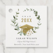 植物性エレガント葉状リース金ゴールド卒業 フェイバータグ (正面)