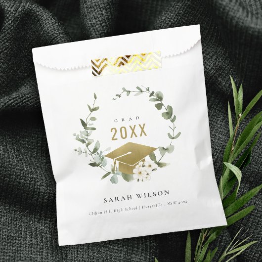 植物性エレガント葉状リース金ゴールド卒業 フェイバーバッグ