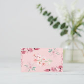 「植物性エレガント開花：継ぎ目のない花柄 名刺 (スタンド正面)