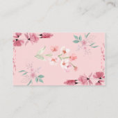 「植物性エレガント開花：継ぎ目のない花柄 名刺 (裏面)