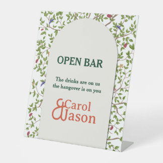 植物性エレガント鳥 台座サイン