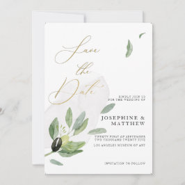 植物性オリーブ枝エレガント書 セーブザデート