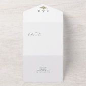 植物性オリーブ素朴結婚ズ オールインワン招待状 (外側)