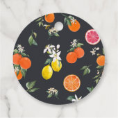 植物性オレンジとレモンの夏の誕生日パーティー フェイバータグ (裏面)