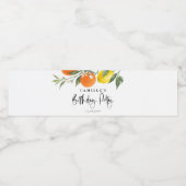 植物性オレンジとレモンの夏の誕生日パーティー ペットボトルラベル (シングルラベル)