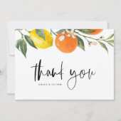 植物性オレンジとレモンサマー結婚ズ サンキューカード (正面)