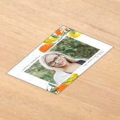 植物性オレンジとレモン写真卒業 アクリル招待状 (レイダウン)