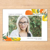 植物性オレンジとレモン写真卒業 アクリル招待状 (正面)