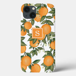 植物性オレンジシトラスパターンサマーモノグラム iPhone 13ケース