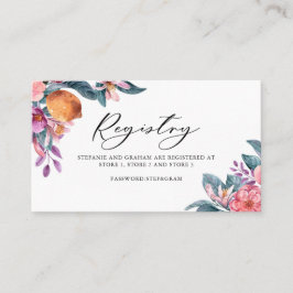 植物性オレンジ及び開花結婚の登録証 プレイスカード