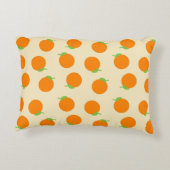 植物性オレンジ柑橘類フルーツパターン アクセントクッション (裏面)