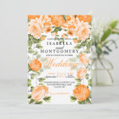 植物性オレンジ結婚フローラ 招待状 (スタンド正面)