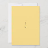 植物性オレンジ色の黄色のピンクのフローラテーブル番号 招待状 (裏面)