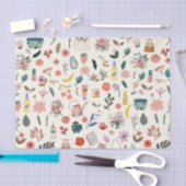 植物性オーガニック美しい自然パターン 薄葉紙 (クラフト)