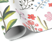 植物性カラフルの葉と花のパターン ラッピングペーパー (ロールコーナー)