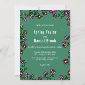 植物性カラフルバラ素朴結婚フローラ 招待状 (正面)