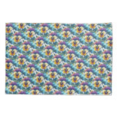 植物性カラフル春パンジー花パターン 枕カバー (裏面)