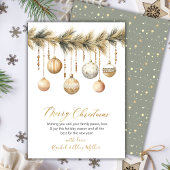 植物性ガラスオーナメントノンフォトメリークリスマス シーズンカード