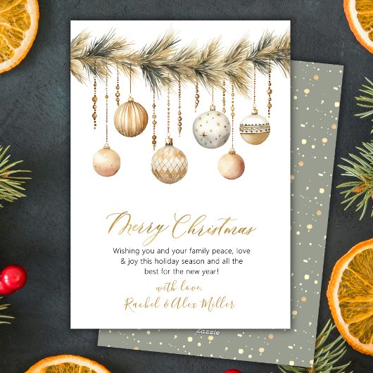 植物性ガラスオーナメントノンフォトメリークリスマス シーズンカード