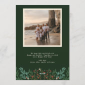 植物性クラシックエレガンスクリスマスグリーンフォト シーズンカード (裏面)