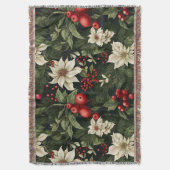 植物性クリスマスパターン スローブランケット (正面縦)