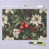 植物性クリスマスパターン 薄葉紙 (クラフト)