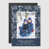 植物性クリスマスフォトブルー磁気カード (正面/裏面)