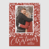 植物性クリスマスフォト素朴磁気カード (正面)