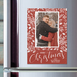 植物性クリスマスフォト素朴磁気カード