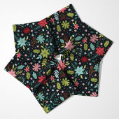 植物性クリスマスフローラルパターン ファブリック