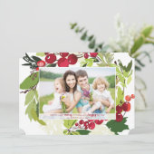 植物性クリスマスホリデーフラットカード 招待状 (スタンド正面)
