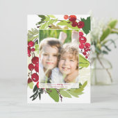 植物性クリスマスホリデーフラットカード 招待状 (スタンド正面)