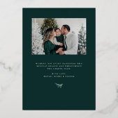 植物性クリスマスリース写真 箔シーズンカード (裏面)