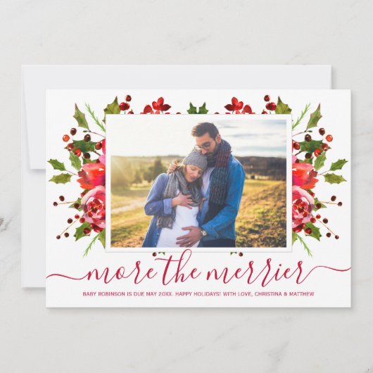 植物性クリスマス妊娠告知カード 案内状 (正面)