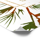 植物性クリスマス金ゴールド結婚のシーティングチャート ポスター (角)