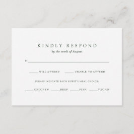 植物性クリスマス |お食事の選択RSVP 出欠カード